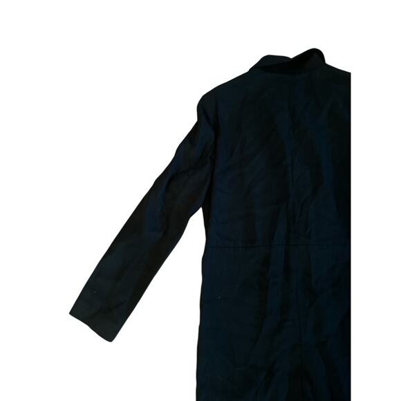 Women XXS Aritzia Babaton Black Milestone Trench Button Jacket Coat Long Lyocell - Picture 4 of 5